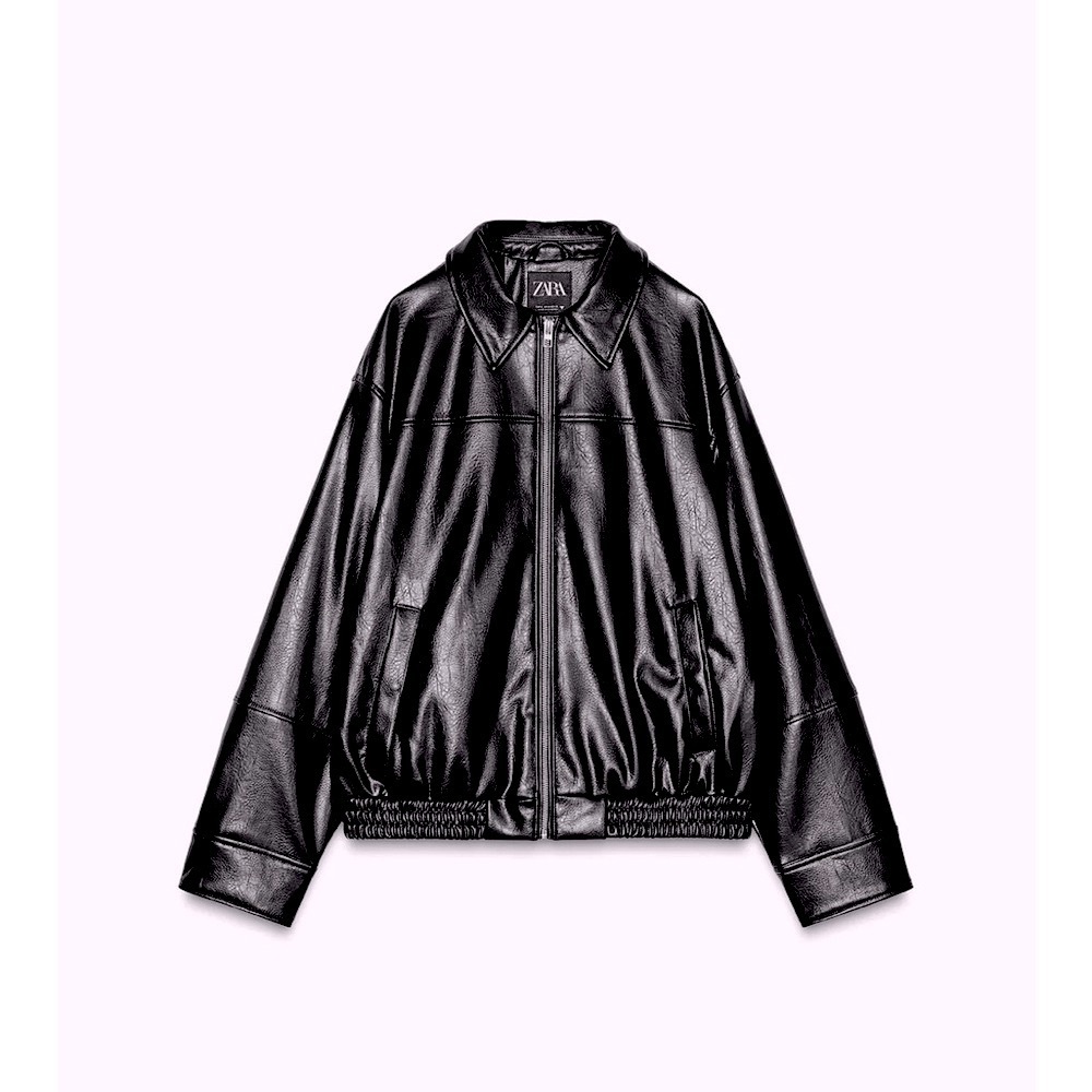 Zara Black Bomber Jacket